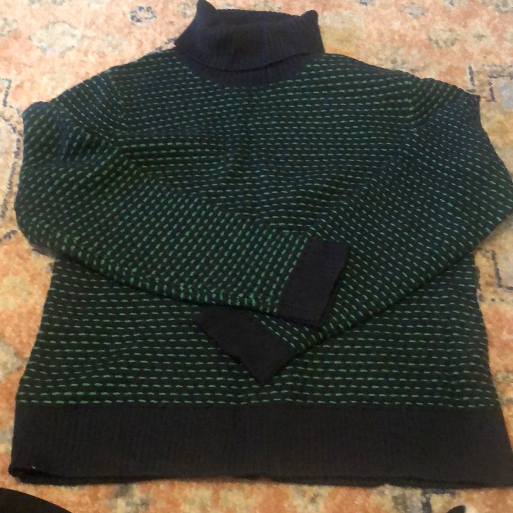 J.Crew Turtleneck Navy & Green Sweater